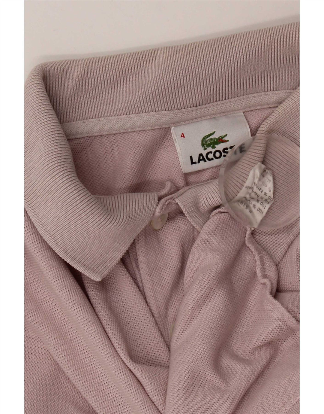Lacoste Mens Polo Shirt Size 4 Medium Pink Cotton