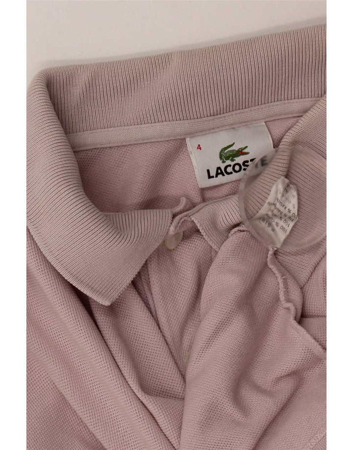 Lacoste Mens Polo Shirt Size 4 Medium Pink Cotton