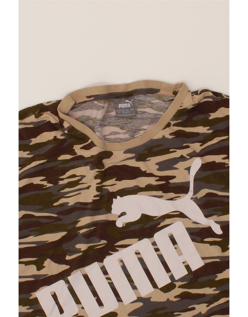 PUMA Mens Graphic T-Shirt Top XL Multicoloured Camouflage Cotton Vintage Puma and Second-Hand Puma from Messina Hembry 