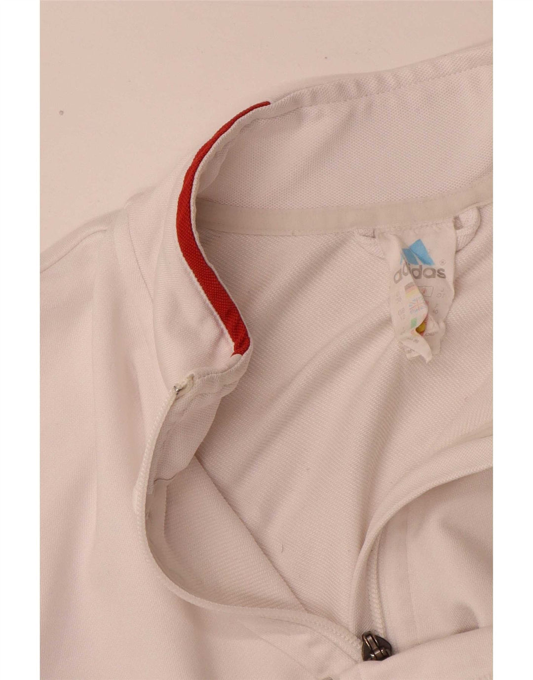 Adidas Mens Tracksuit Top Jacket UK 12 Medium White Polyester