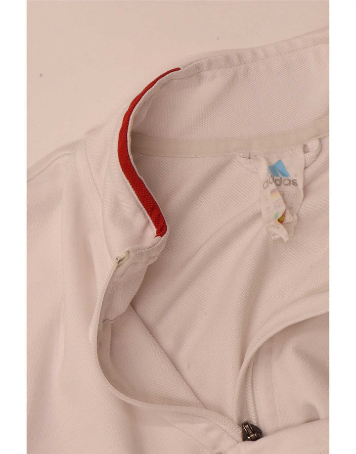 Adidas Mens Tracksuit Top Jacket UK 12 Medium White Polyester