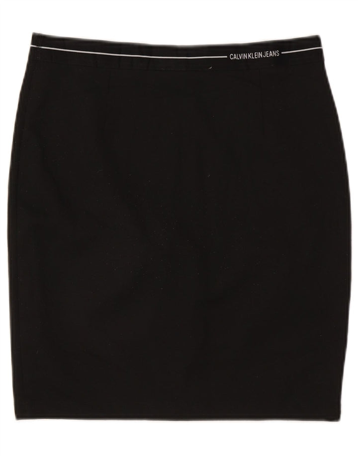 CALVIN KLEIN Womens Pencil Skirt Large W32 Black Polyester