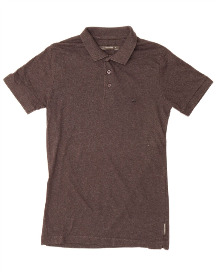 French Connection Mens Polo Shirt Small Grey Cotton