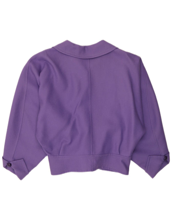 VINTAGE Womens 4 Button Blazer Jacket UK 16 Large Purple