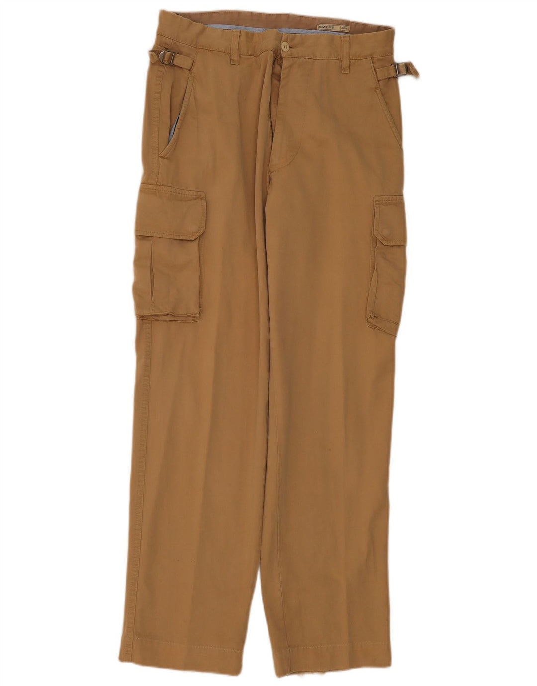 Mason's Mens Straight Cargo Trousers W32 L33 Beige Cotton