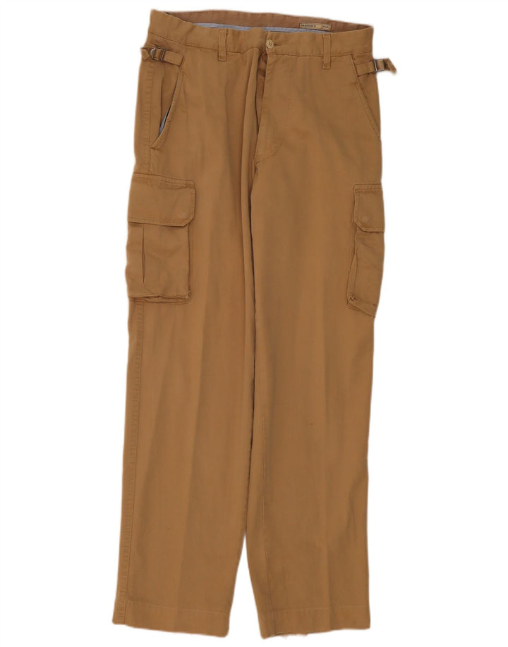 Mason's Mens Straight Cargo Trousers W32 L33 Beige Cotton