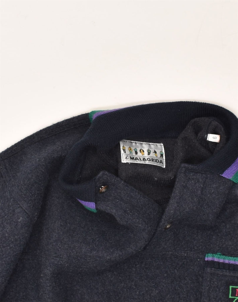 MALAGRIDA Mens Polo Neck Jumper Sweater Large Navy Blue | Vintage Malagrida | Thrift | Second-Hand Malagrida | Used Clothing | Messina Hembry 