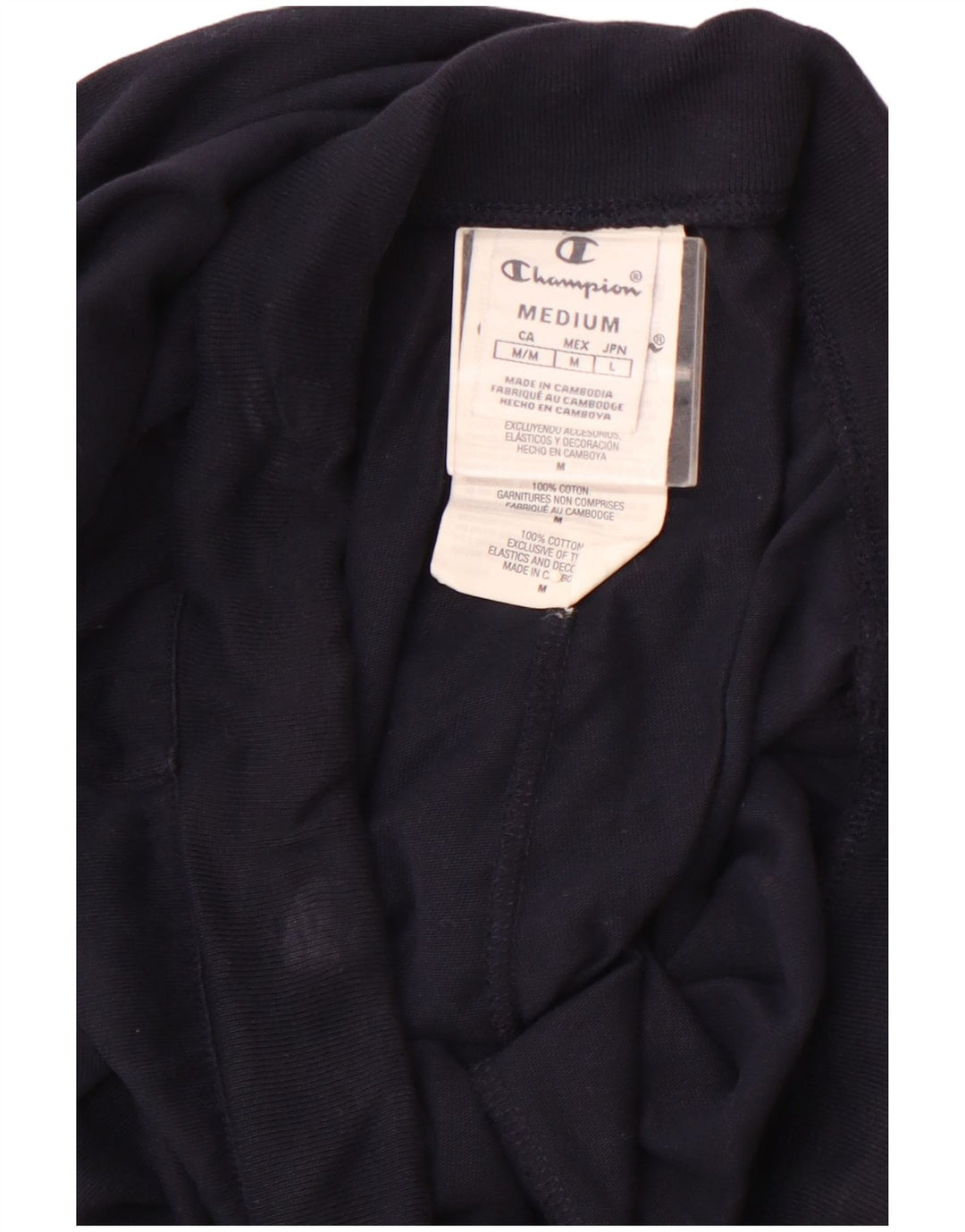 CHAMPION Womens Tracksuit Trousers UK 14 Medium  Navy Blue Cotton