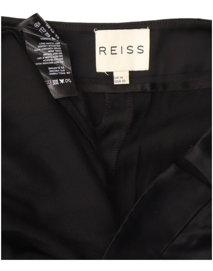 REISS Womens Casual Shorts UK 14 Large W32 Black Viscose