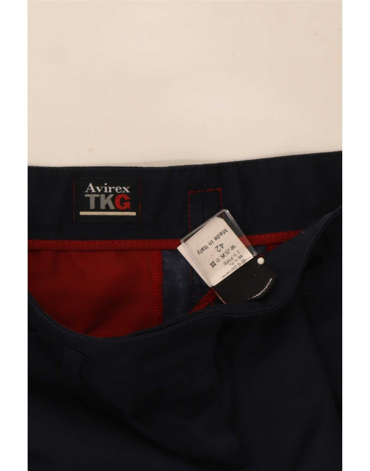Avirex Womens Bootcut Chino Trousers IT 42 Medium W32 L35 Navy Blue Cotton