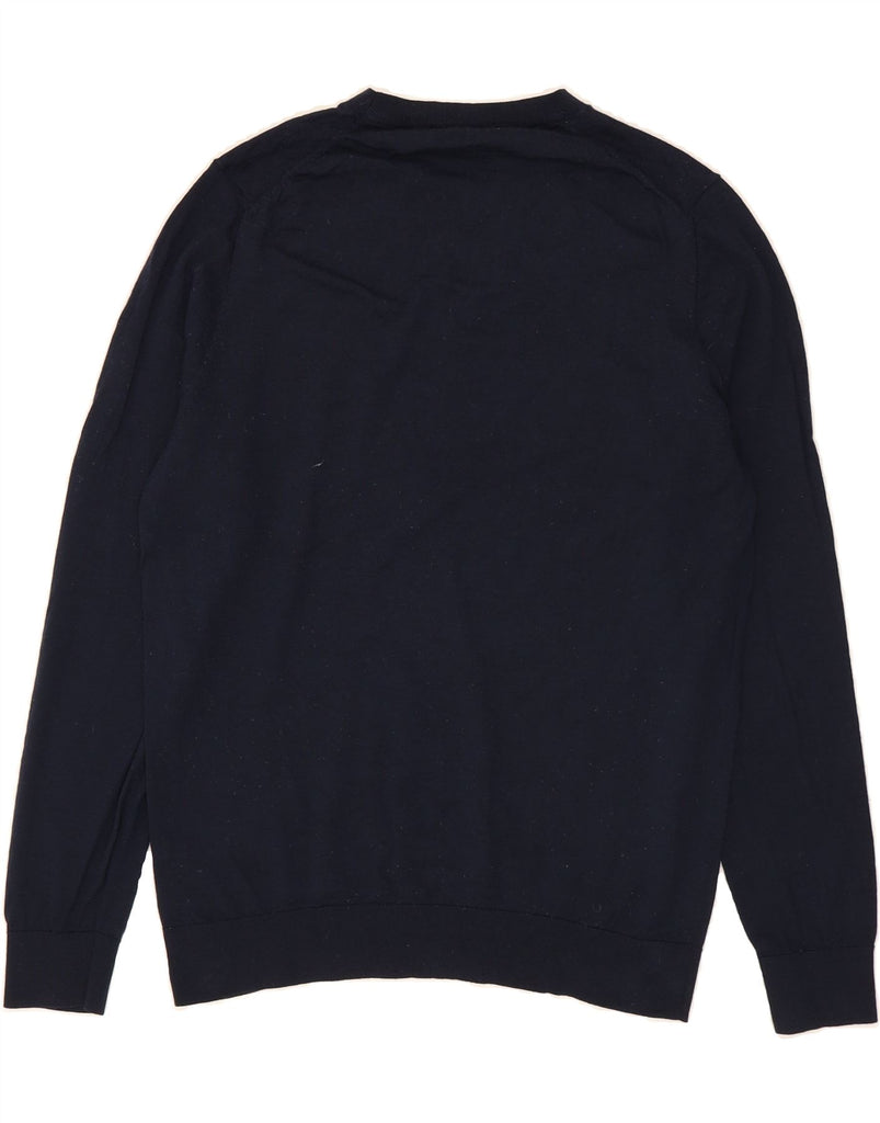 MASSIMO DUTTI Mens Crew Neck Jumper Sweater Large Navy Blue Merino Wool Vintage Massimo Dutti and Second-Hand Massimo Dutti from Messina Hembry 