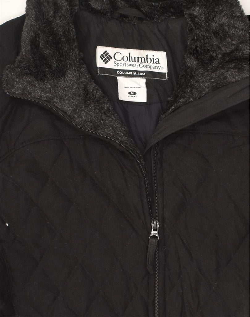 COLUMBIA Womens Quilted Jacket UK 14 Medium Black | Vintage Columbia | Thrift | Second-Hand Columbia | Used Clothing | Messina Hembry 