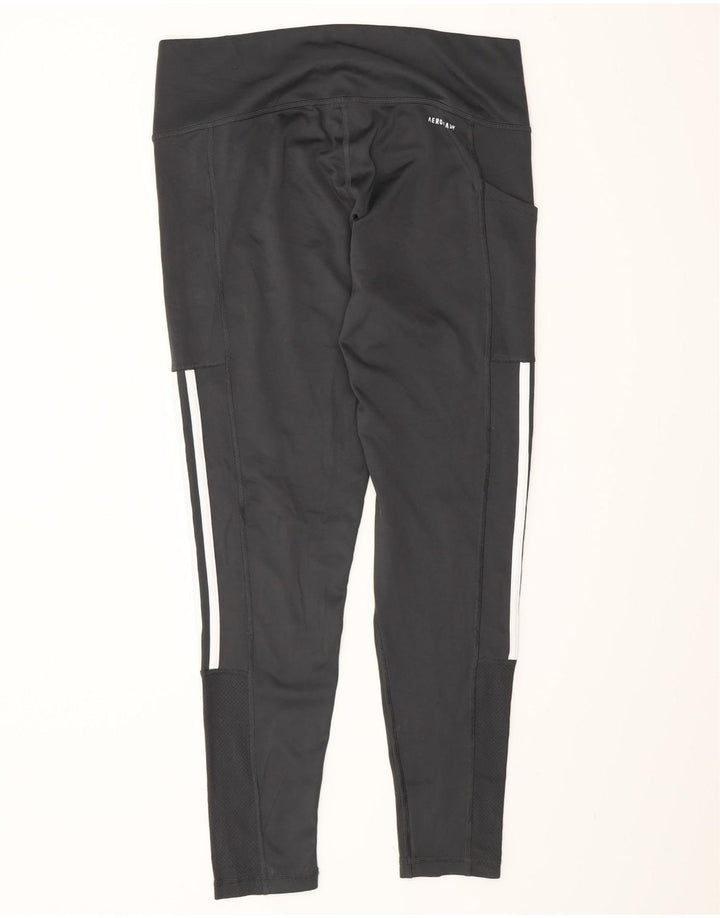 Adidas Womens Aeroready Leggings UK 16/18 Large Black Polyester