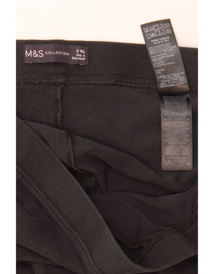 Marks & Spencer Womens Leggings UK 12 Medium Black Cotton