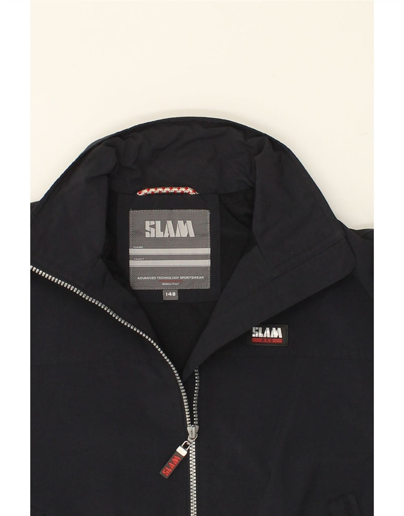 SLAM Boys Graphic Bomber Jacket 11-12 Years Navy Blue Nylon | Vintage Slam | Thrift | Second-Hand Slam | Used Clothing | Messina Hembry 