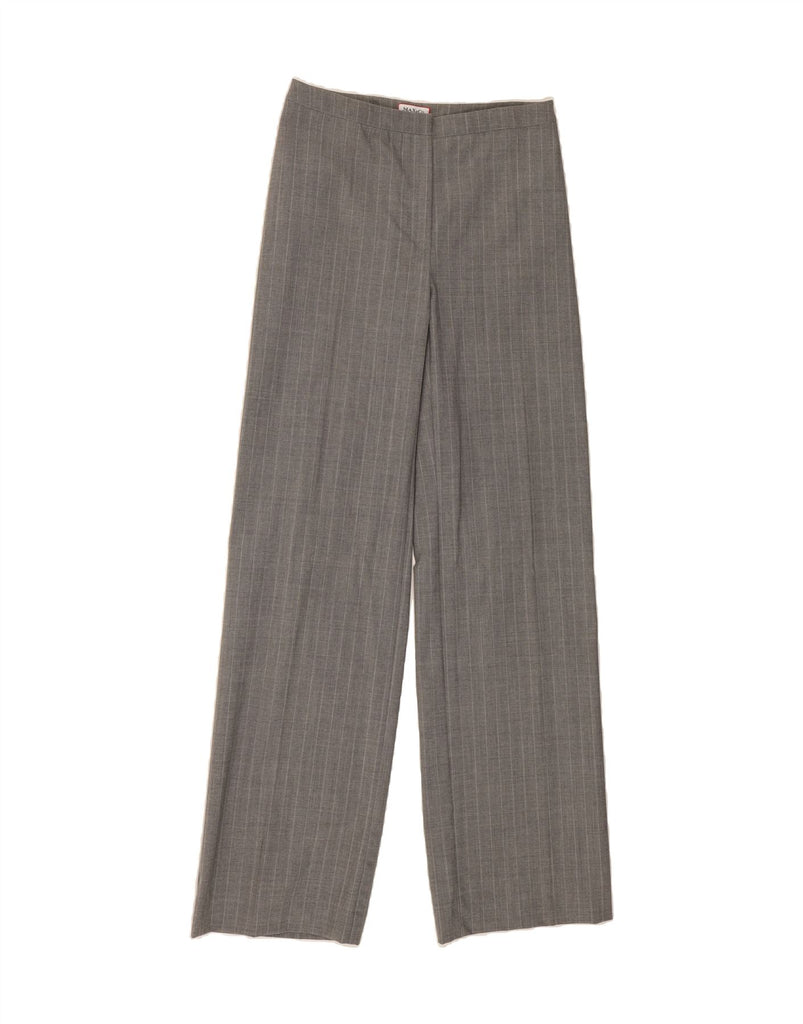MAX & CO. Womens Casual Trousers UK 8 Small W28 L32 Grey Pinstripe Vintage Max & Co. and Second-Hand Max & Co. from Messina Hembry 