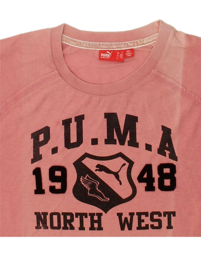 PUMA Mens Graphic T-Shirt Top Small Pink Vintage Puma and Second-Hand Puma from Messina Hembry 