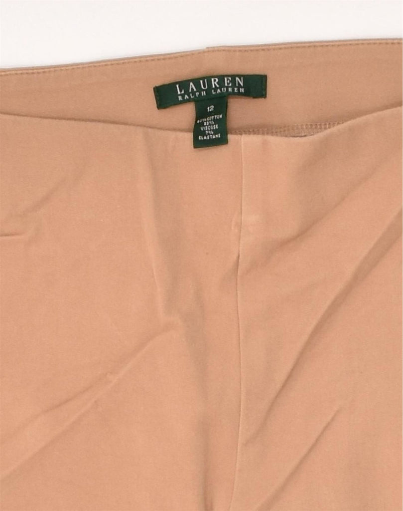 RALPH LAUREN Womens Slim Casual Trousers US 12 Large W34 L28 Beige Cotton | Vintage Ralph Lauren | Thrift | Second-Hand Ralph Lauren | Used Clothing | Messina Hembry 