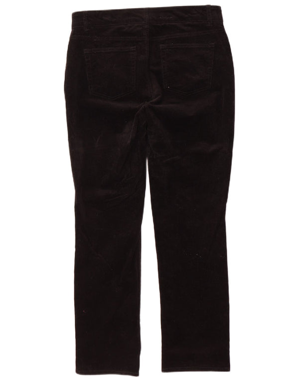 Chaps Womens High Waist Corduroy Trousers US 10 Large W30 L29 Black