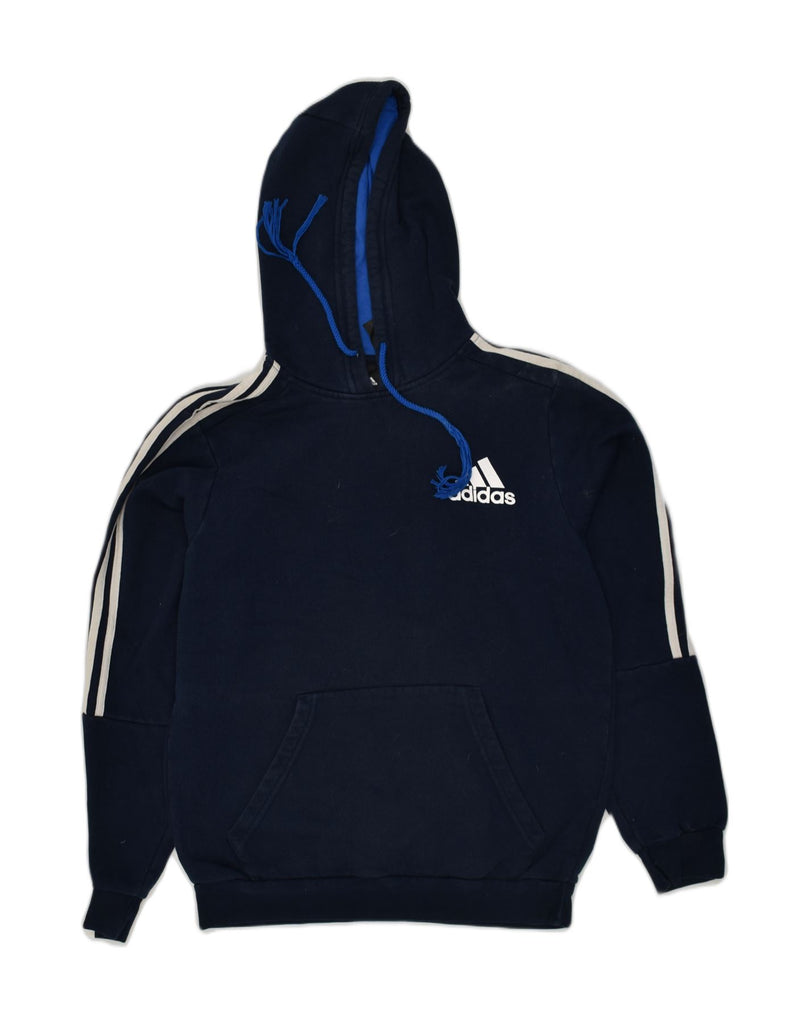 ADIDAS Mens Hoodie Jumper Medium Navy Blue Cotton | Vintage Adidas | Thrift | Second-Hand Adidas | Used Clothing | Messina Hembry 