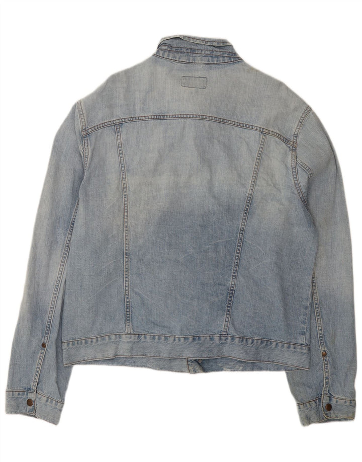 Wrangler Mens Denim Jacket UK 44 2XL Blue Cotton