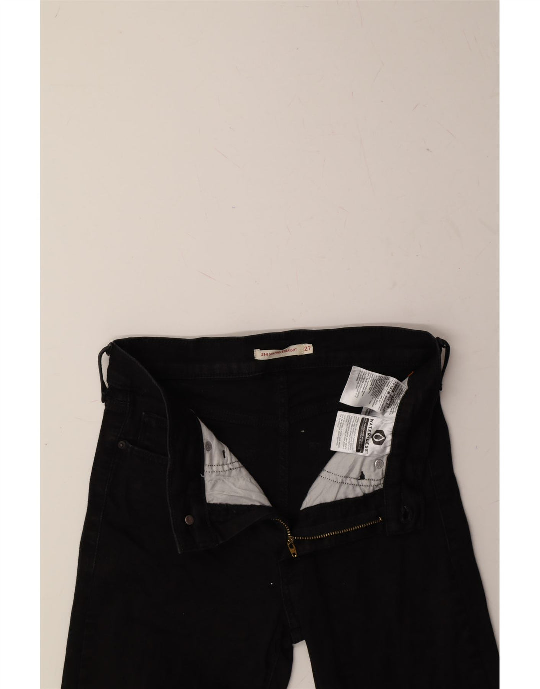 LEVI'S Womens 314 Shaping Straight Jeans W27 L26 Black Cotton Vintage Levi's and Second-Hand Levi's from Messina Hembry 