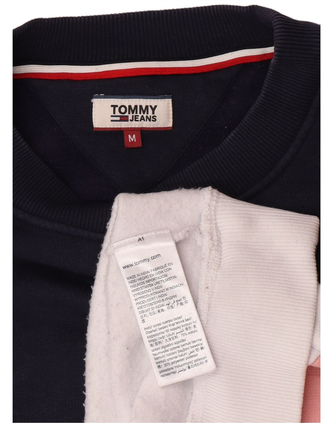 Tommy Hilfiger Womens Graphic Sweatshirt Jumper UK 14 Medium Navy Blue