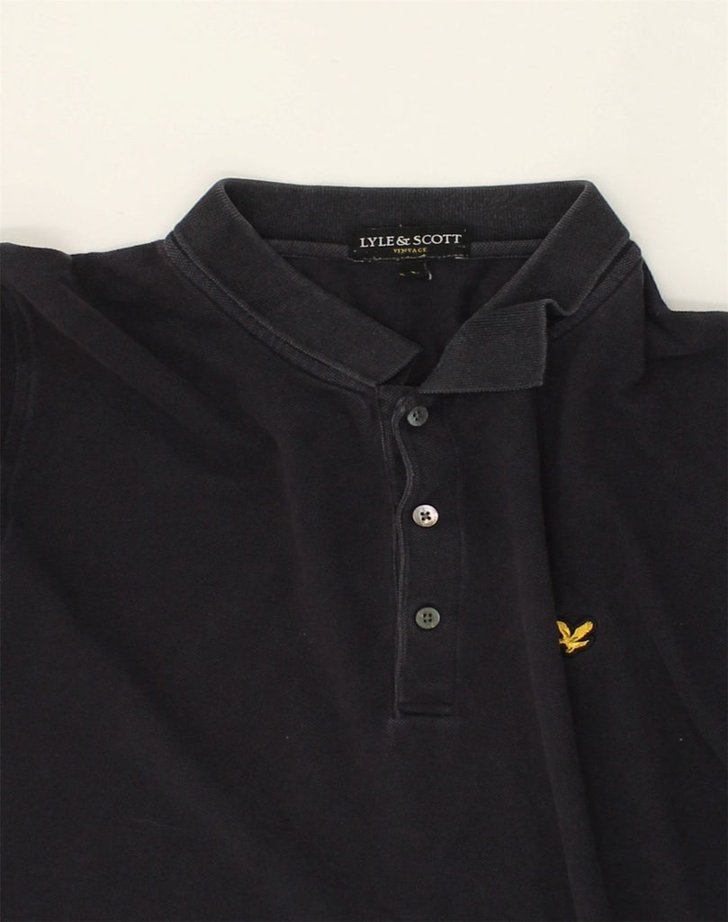 LYLE & SCOTT Mens Vintage Slim Polo Shirt Large Navy Blue Cotton | Vintage Lyle & Scott | Thrift | Second-Hand Lyle & Scott | Used Clothing | Messina Hembry 