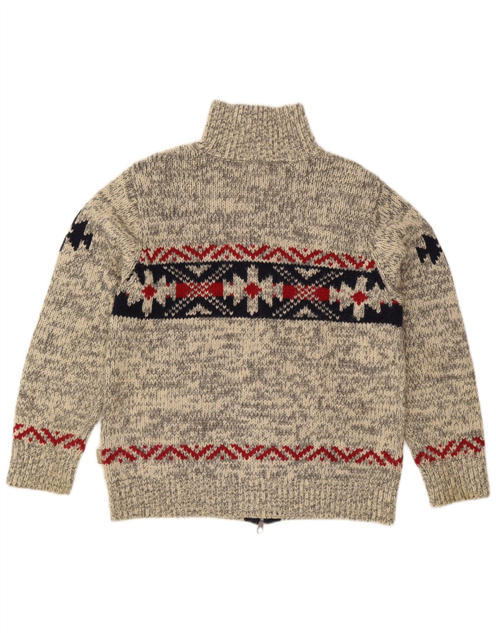 Rifle Mens Cardigan Sweater Medium Grey Fair Isle