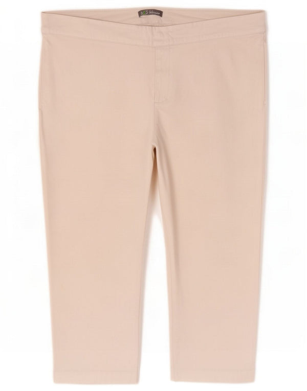 Marks & Spencer Womens Straight Capri Trousers UK 14 Large W34 L20 White