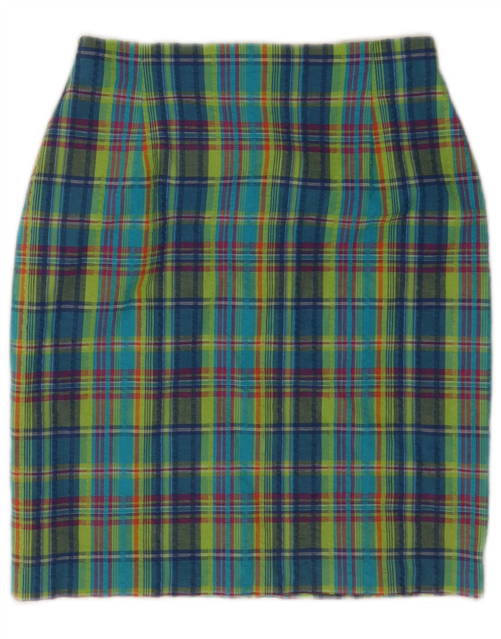 Marks & Spencer Womens Pencil Skirt UK 12 Medium W26 Multicoloured Check
