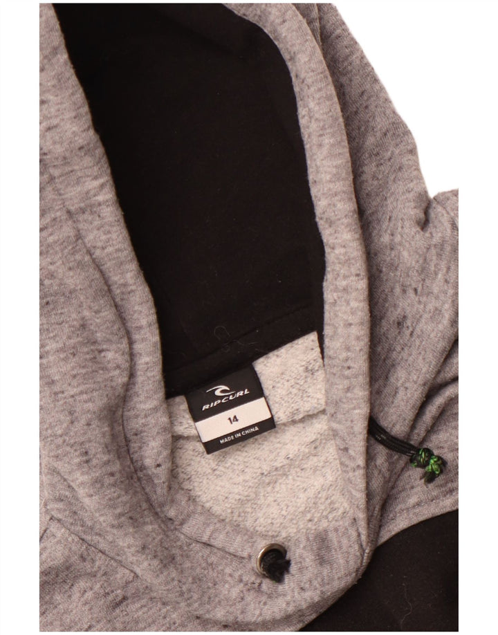 Rip Curl Boys Graphic Hoodie Jumper 13-14 Years Black Colourblock