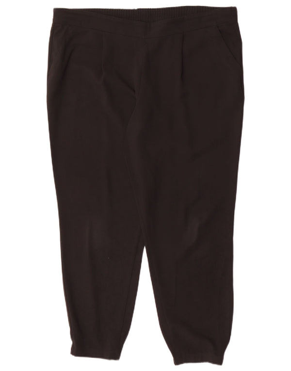 Marks & Spencer Womens Joggers Cropped Trousers UK 14 Large W36 L25 Black