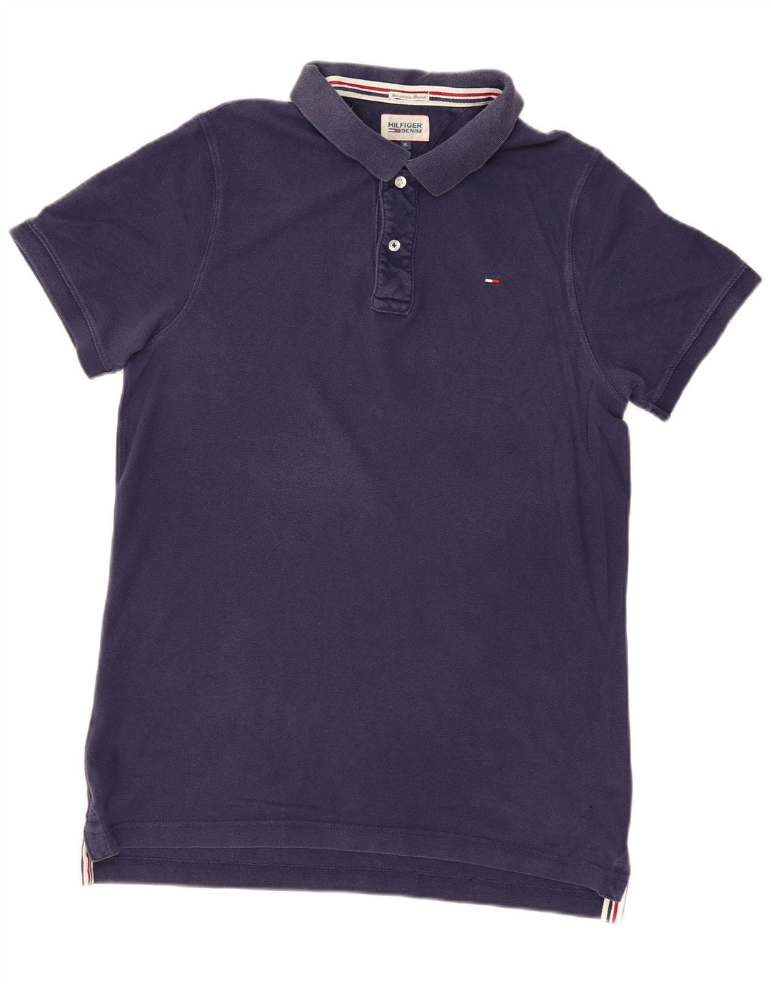 TOMMY HILFIGER Mens Polo Shirt XL Navy Blue Cotton