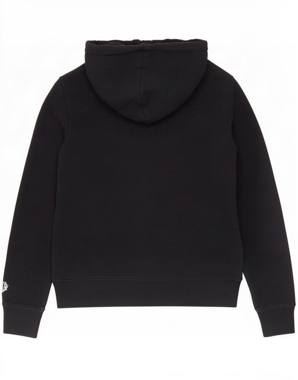 Superdry Womens Graphic Oversized Hoodie Jumper UK 10 Small Black Cotton