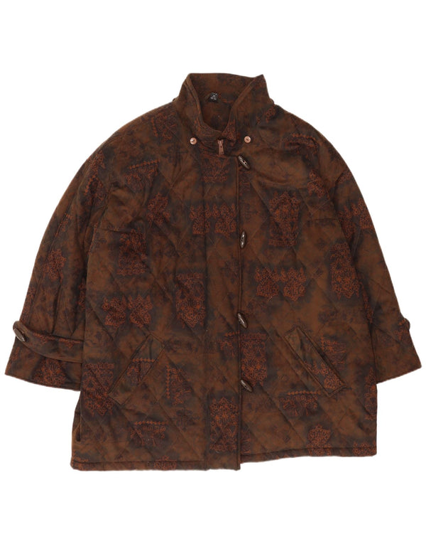 Niedieck Womens Padded Jacket UK 24 4XL Brown Paisley Polyester Classic