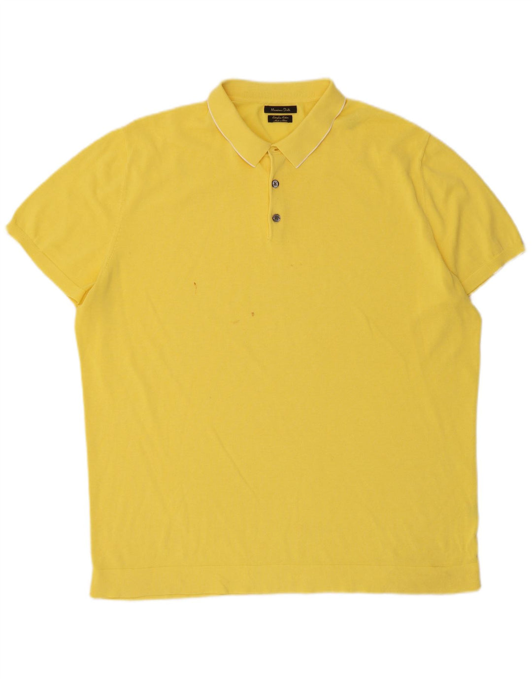 Massimo Dutti Mens Polo Shirt XL Yellow Cotton