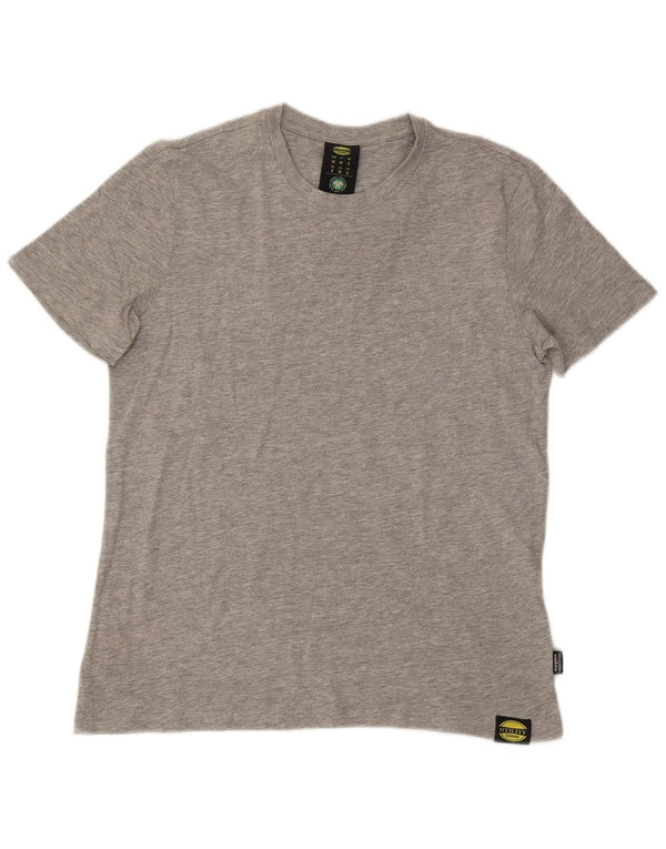 Diadora Womens T-Shirt Top UK 16 Large Grey Flecked Cotton