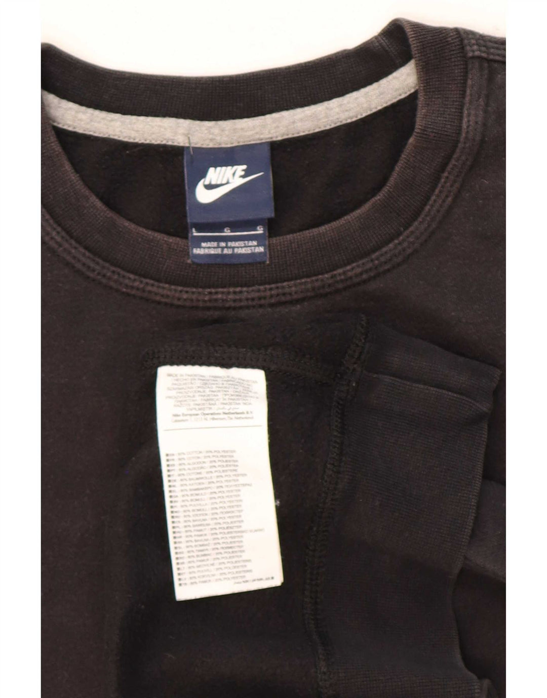 Nike Mens Sweatshirt Jumper Large Black Cotton