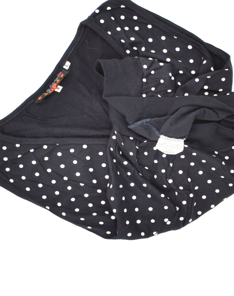 VINTAGE Womens Blouse Top UK 16 Large Navy Blue Polka Dot Cotton | Vintage Vintage | Thrift | Second-Hand Vintage | Used Clothing | Messina Hembry 