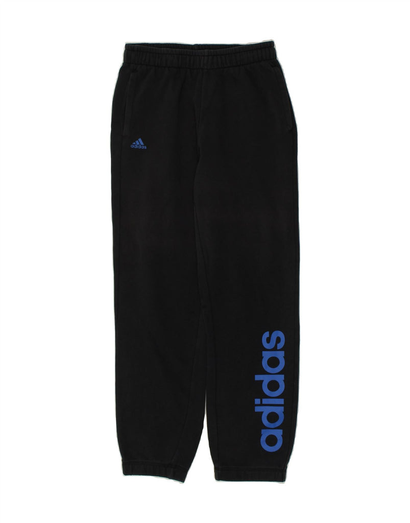 ADIDAS Boys Graphic Tracksuit Trousers Joggers 13-14 Years Black Cotton | Vintage Adidas | Thrift | Second-Hand Adidas | Used Clothing | Messina Hembry 