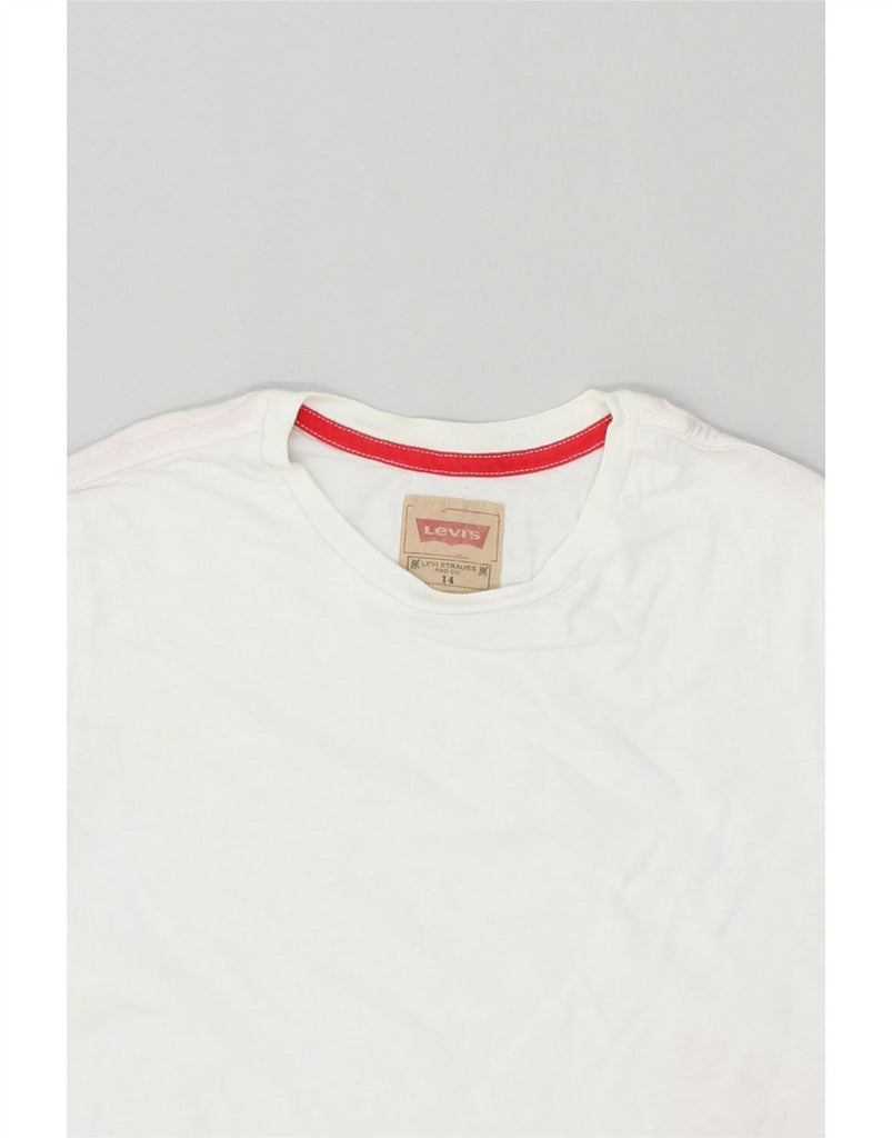 LEVI'S Boys Graphic T-Shirt Top 13-14 Years White Cotton Vintage Levi's and Second-Hand Levi's from Messina Hembry 