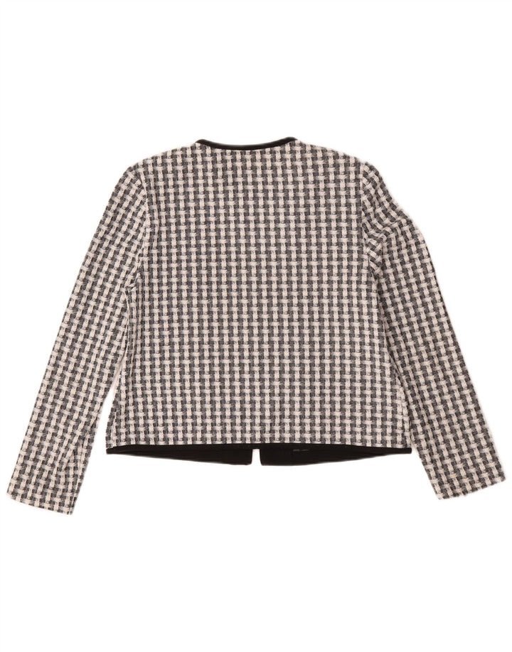 Marks & Spencer Womens Bolero Jacket UK 12 Medium Black Check Polyester