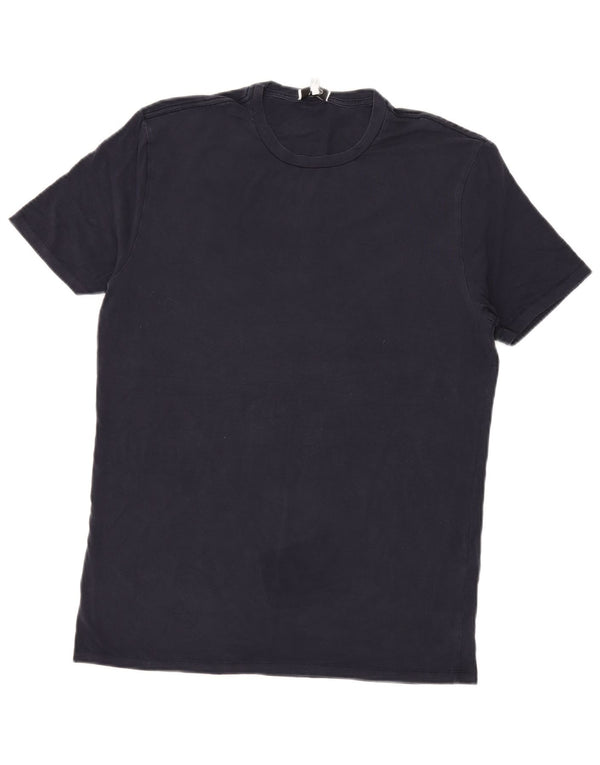 Reiss Mens T-Shirt Top Large Navy Blue Lyocell
