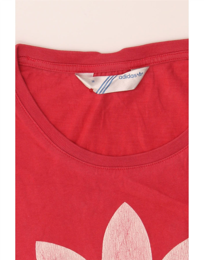 ADIDAS Womens Graphic T-Shirt Top UK 12 Medium  Red Cotton Vintage Adidas and Second-Hand Adidas from Messina Hembry 