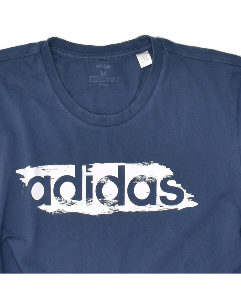 ADIDAS Mens Graphic T-Shirt Top Medium Navy Blue Cotton | Vintage Adidas | Thrift | Second-Hand Adidas | Used Clothing | Messina Hembry 