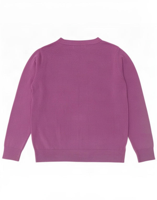 Marks & Spencer Womens Crew Neck Jumper Sweater UK 14 Medium Purple Acrylic