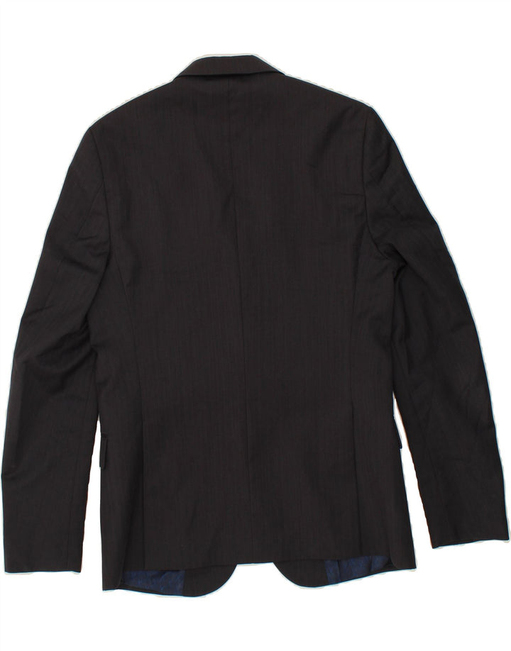 DANIELE ALESSANDRINI Mens 2 Button Blazer Jacket IT 50 Large Grey Wool Vintage Daniele Alessandrini and Second-Hand Daniele Alessandrini from Messina Hembry 