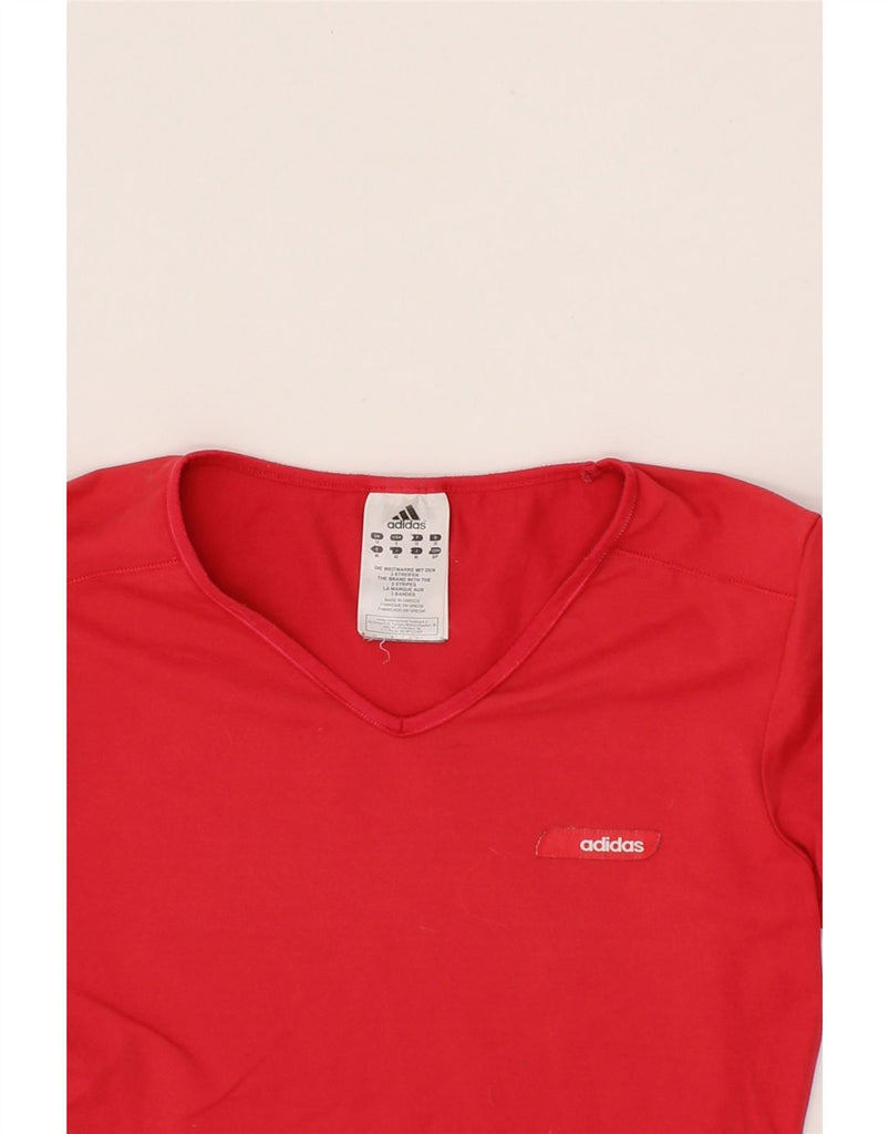 ADIDAS Womens T-Shirt Top UK 10 Small Red Polyester Vintage Adidas and Second-Hand Adidas from Messina Hembry 