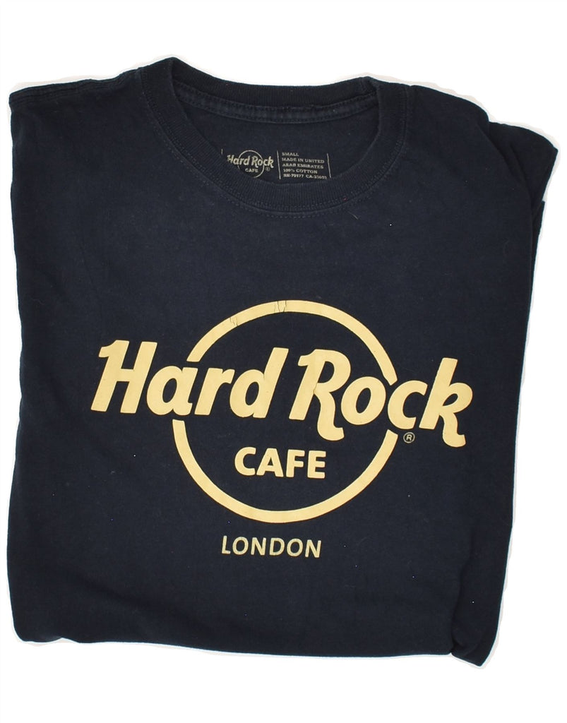 HARD ROCK CAFE Mens London Graphic T-Shirt Top Small Navy Blue Cotton | Vintage Hard Rock Cafe | Thrift | Second-Hand Hard Rock Cafe | Used Clothing | Messina Hembry 